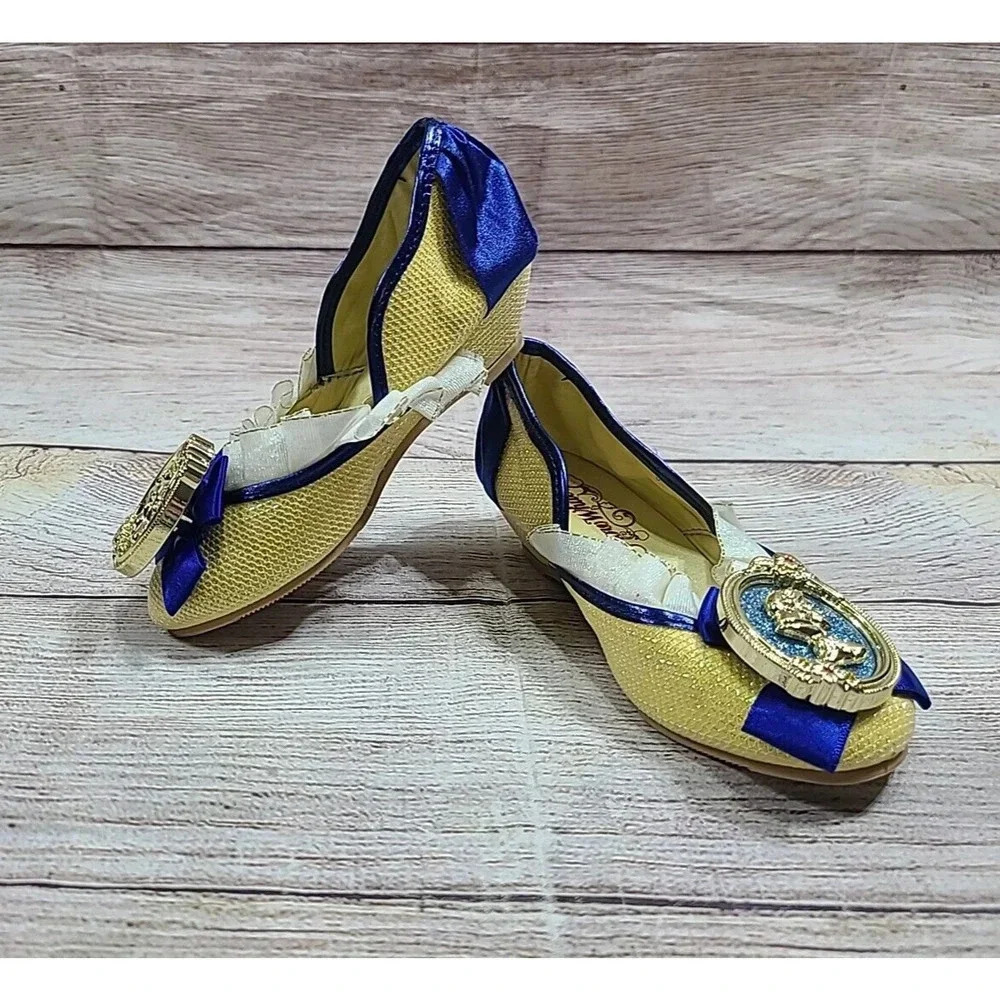 Disney Store Snow White Costume Dress Up Children's Shoes US 7/8 Gold Blue